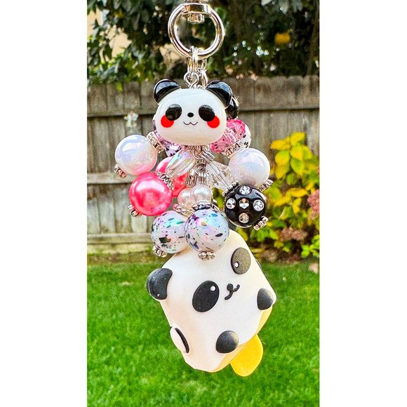 Kawaii Panda Popsicle Keychain Bag Purse Charm - Picture 2 of 5